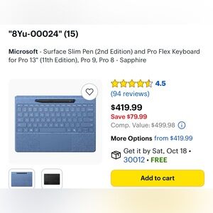 Microsoft Surface Slim Pen and Keyboard - Sapphire